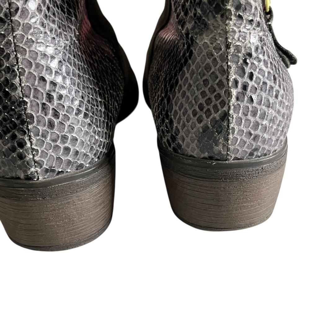 Eric Michael Ankle Boots 41 US 10 Gray Suede Snakeskin Side Zip Handmade Spain - Picture 5 of 12